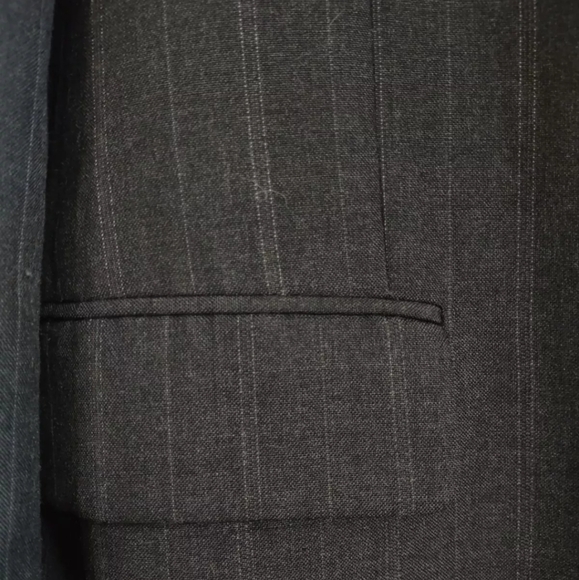 Austin Manor Men's Blazer Dark Gray Pinstripe Sz 44R Wool Blend - Picture 4 of 14